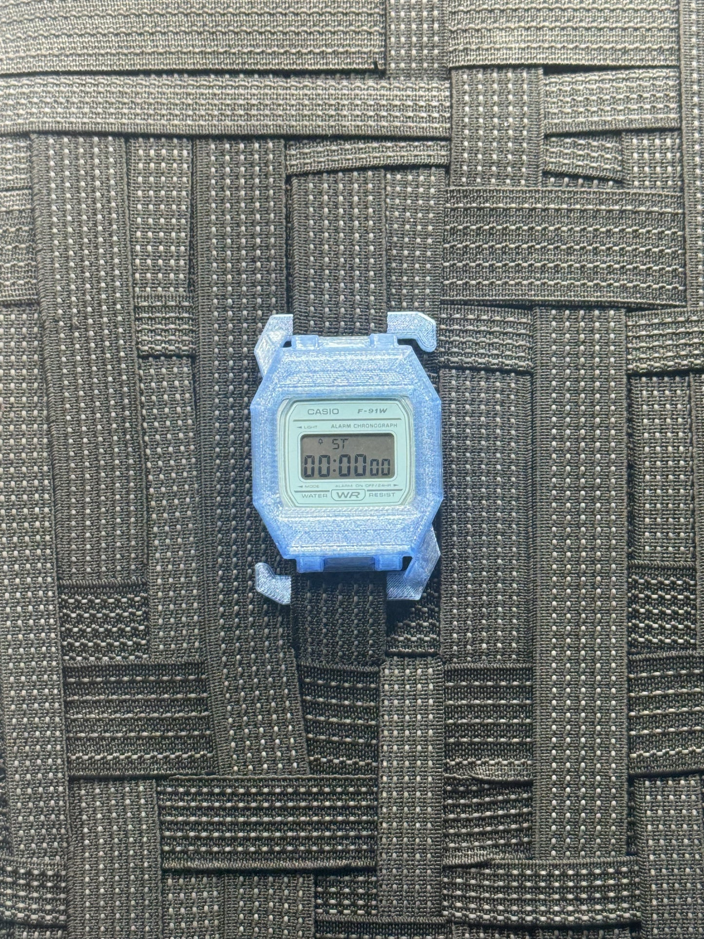 F91 Molle Case — Gulf Blue on MOLLE webbing